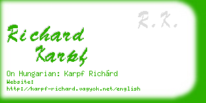 richard karpf business card