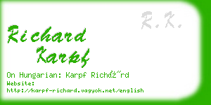 richard karpf business card